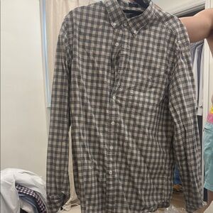 J. Crew Black and Gray Casual Button Down Shirt